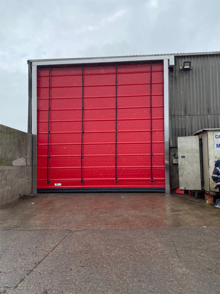 red high speed roller door